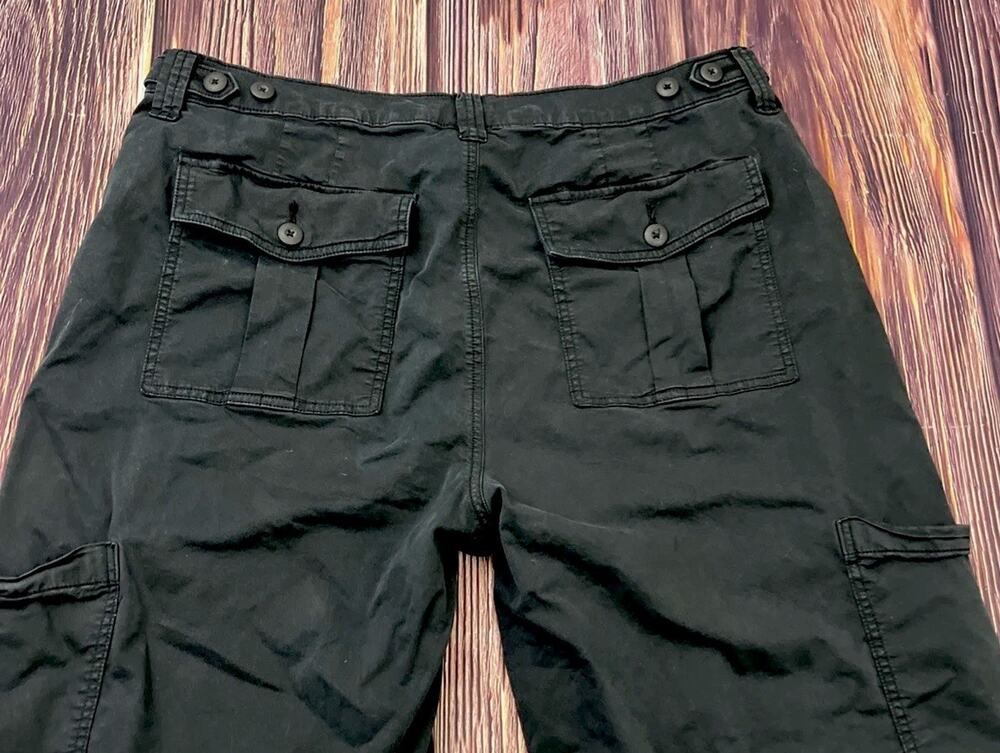 American Eagle Barrel Cargo Black Stretch Pants Womens Size 16 Long